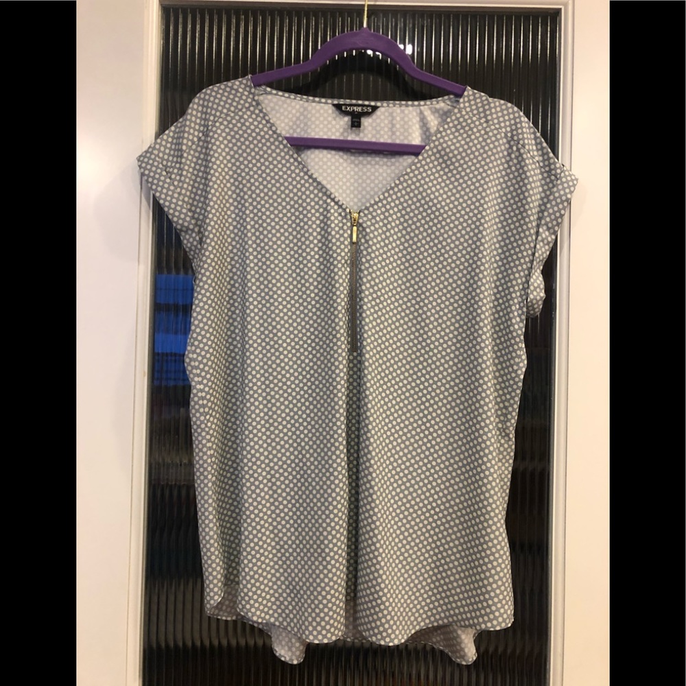 Express gold zip blouse